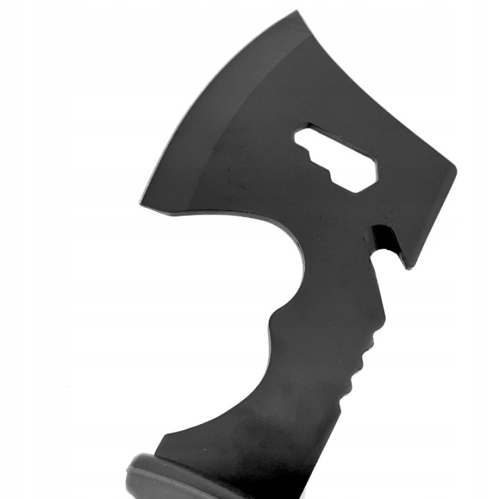 Topor camping, multifunctional, lama otel, maner cauciuc, 30 cm, husa protectie, gri [6]