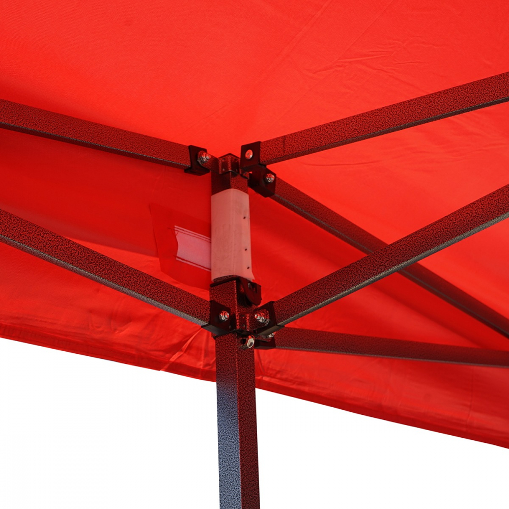 Cort tip pavilion, 3x6 m, fara pereti laterali, pliabil, poliester impermeabil, rosu [6]