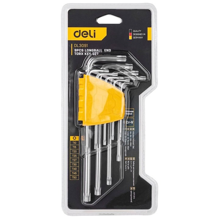 Set 9 chei torx, crom vanadiu, T10-T50, argintiu [2]