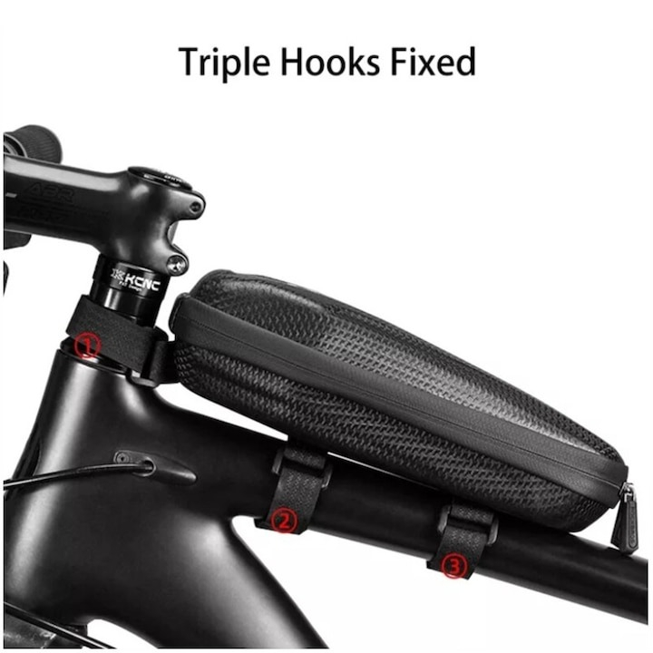 Geanta pentru bicicleta, impermeabila, 1.5l, 24.5 x 10 x 8 cm, negru [2]