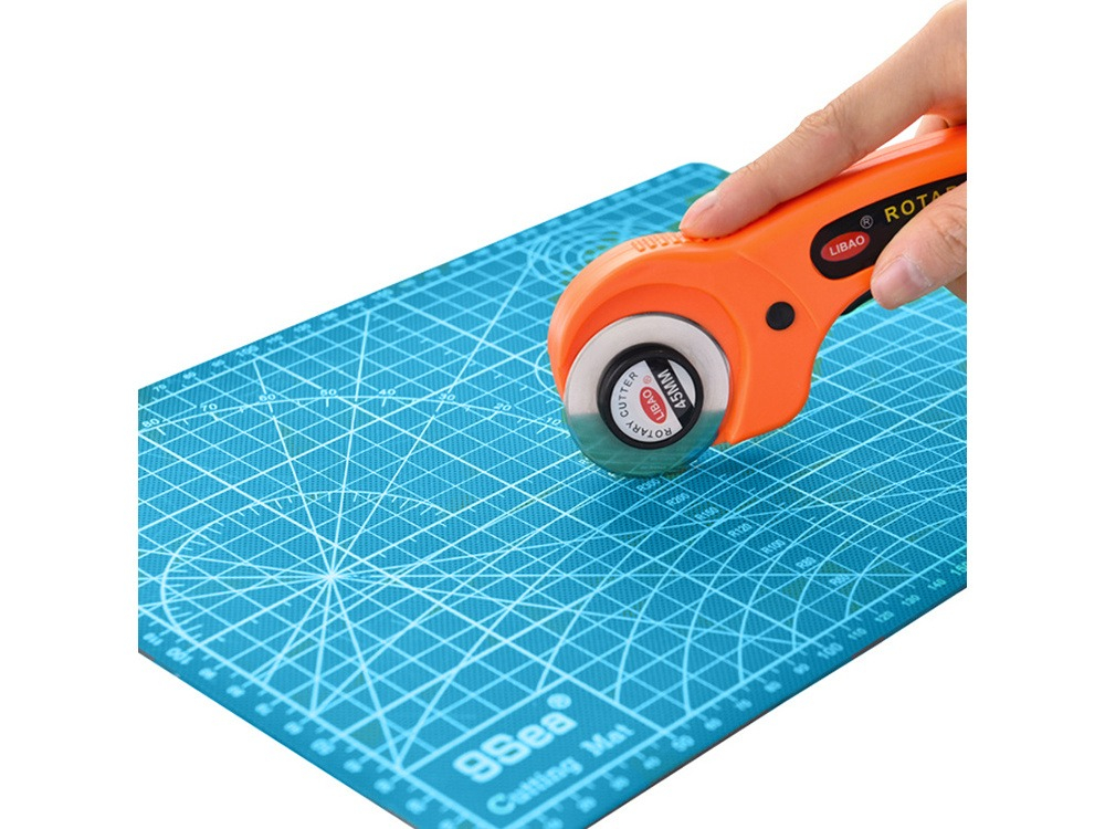 Placa pentru taiere precisa, modelare, fata-verso, cu auto-vindecare A4, 22 x 30 cm, scara clar vizibila, albastru [9]