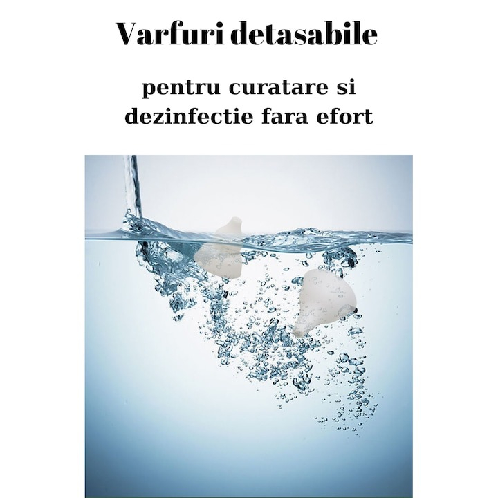 Aspirator nazal pentru bebelusi, electric, 2 capete diferite si 11 filtre, 6 viteze, putere 487 mmHg, albastru [6]
