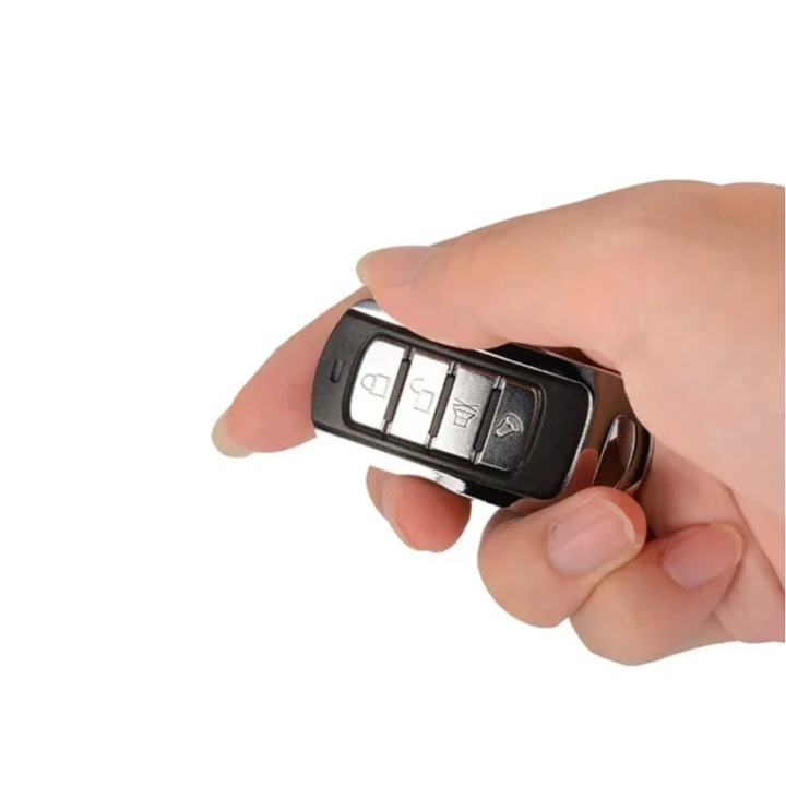 Telecomanda universala cu auto-invatare, cod fix 433,92 MHz, 4 canale, metal/ABS, design compact, 60 x 30 x 14 mm, negru [5]
