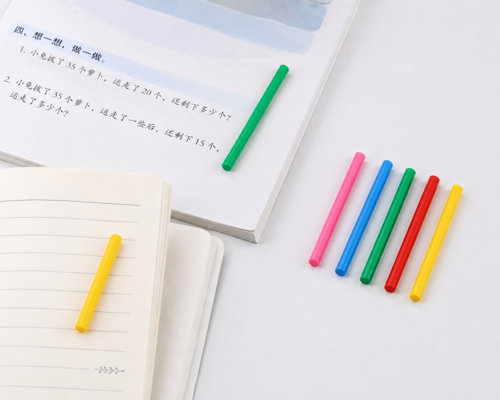 Set betisoare scolare din lemn, 100 piese, multicolor, 8 cm, pentru numarat, sortare si activitati Montessori [2]