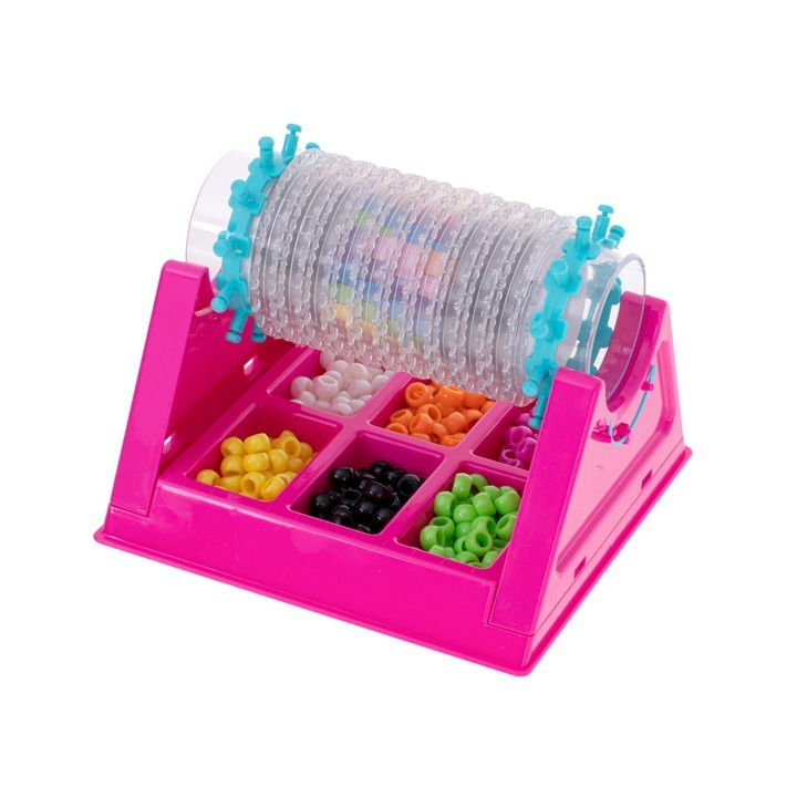 Set pentru bratari cu margele, 9 culori diferite, razboi de cusut - Multicolor [4]