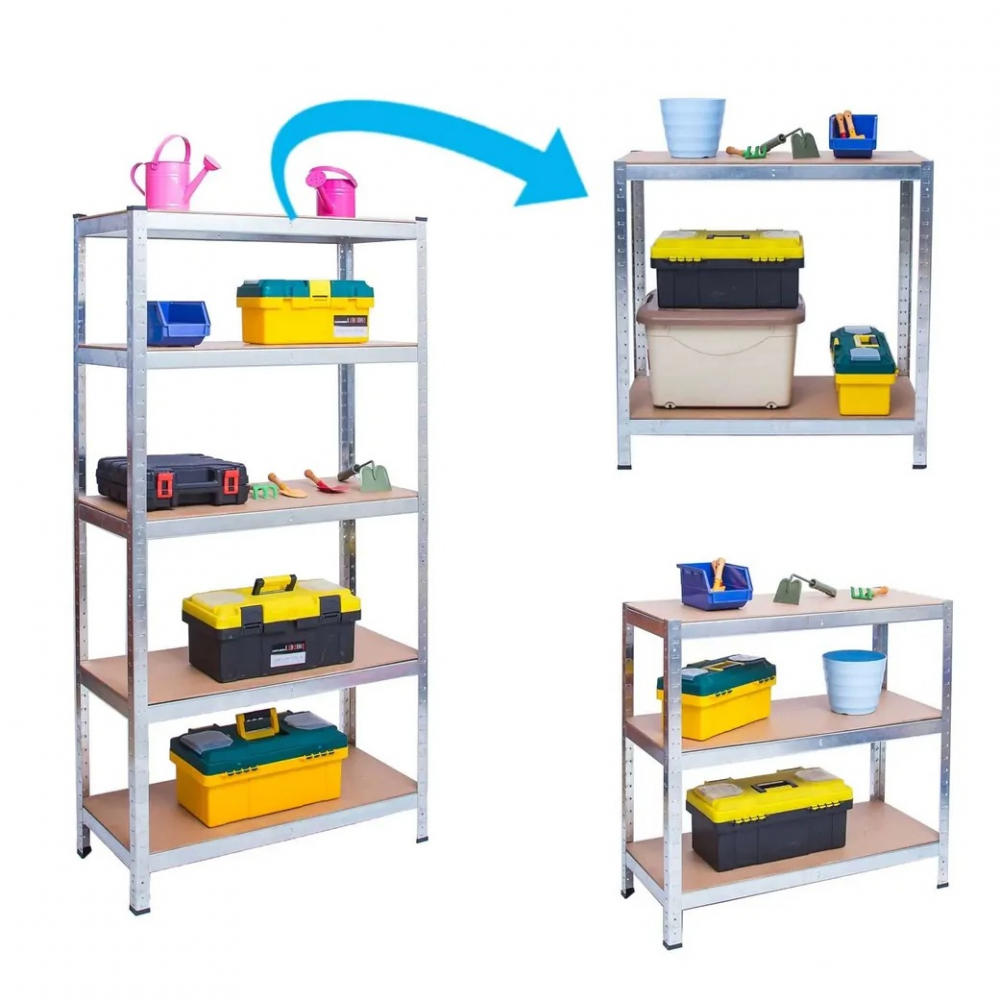 Raft metalic pentru depozitare, 5 polite, capacitate 175 kg/polita, total 875 kg, 180x90x30 cm [3]