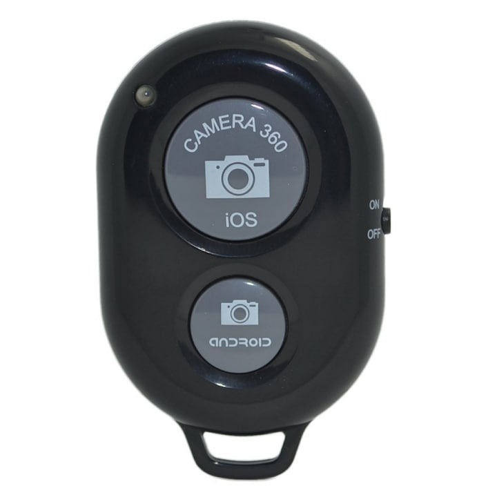 Set mini trepied pentru telefon 8.5 cm cu suport rotativ landscape-portret si telecomanda bluetooth, montura 1/4 inch, ABS negru, prindere telefon 5.5–8 cm [9]