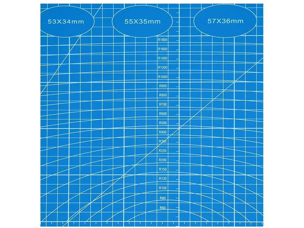 Placa pentru taiere precisa, modelare, fata-verso, cu auto-vindecare A1, 60 x 90 cm, scara clar vizibila, albastru [5]
