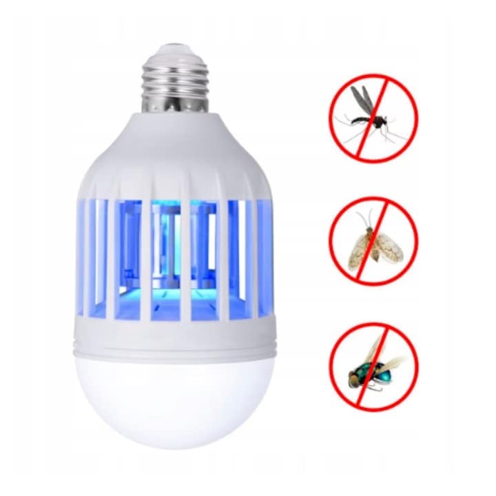 Bec cu lampa UV, 2in1, anti-insecte, 15 W, alb rece [3]