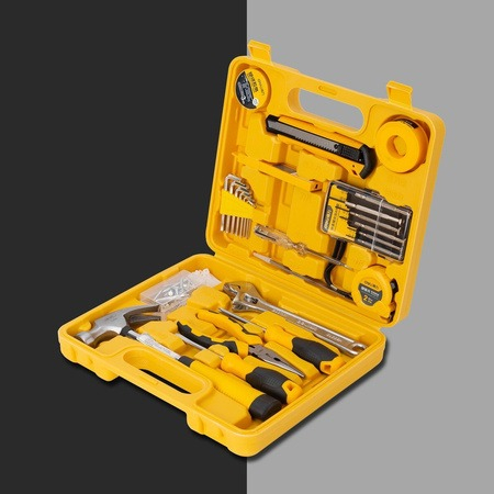 Set multifunctional, 28 piese, pentru uz casnic, cutie de depozitare inclusa, galben [4]