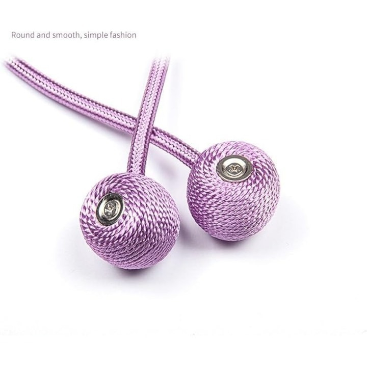 Magnet decorativ pentru perdele si draperii, tip snur, poliester, 44 cm, mov [3]