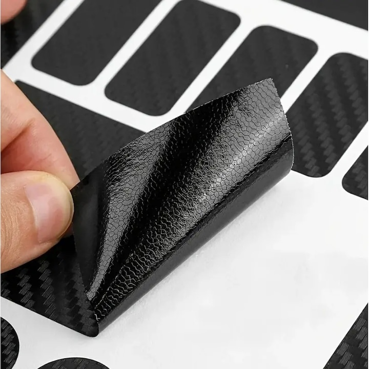 Set 20 autocolante pentru bicicleta, lipire pe cadru, protectie impotriva zgarieturilor, dimensiuni si forme diferite, negru [7]