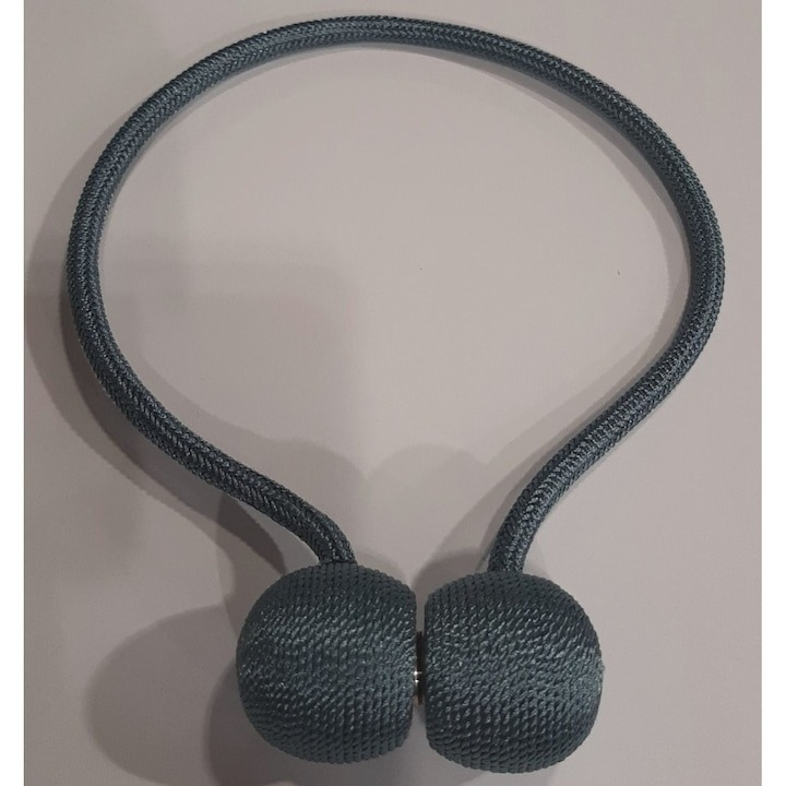 Magnet decorativ pentru perdele si draperii, tip snur, poliester, 44 cm, gri albastrui [6]