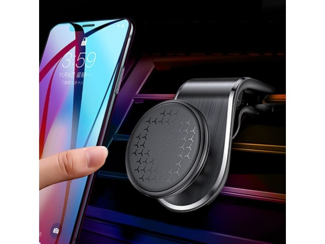 Suport auto pentru telefon, prindere pe grila de ventilatie, magnetic, reglabil 360°, negru [6]