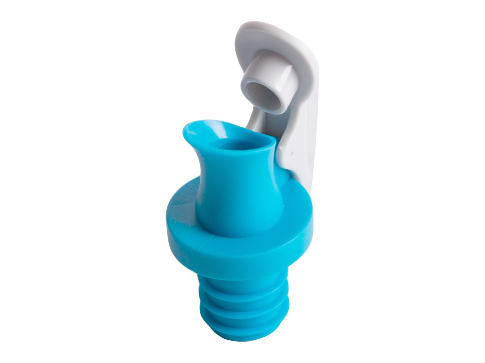Set 2 dopuri cu picurator, pentru sticle de ulei, otet, plastic/cauciuc, reutilizabile, 5.5 x 1.8 cm, albastru/alb [3]