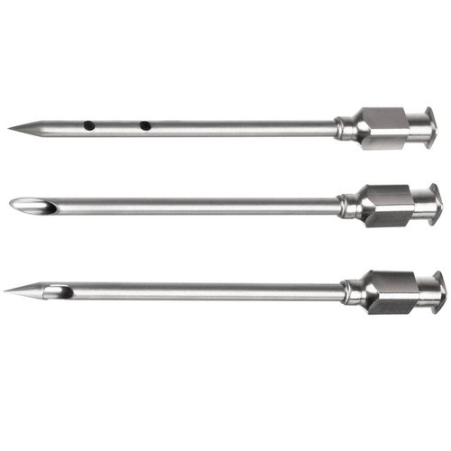 Seringa pentru injectare carne, 3 ace diferite, capacitate 50 ml, reutilizabila, gradata, plastic, otel inoxidabil, 7.7 x 23 x 3.5 cm, gri [11]