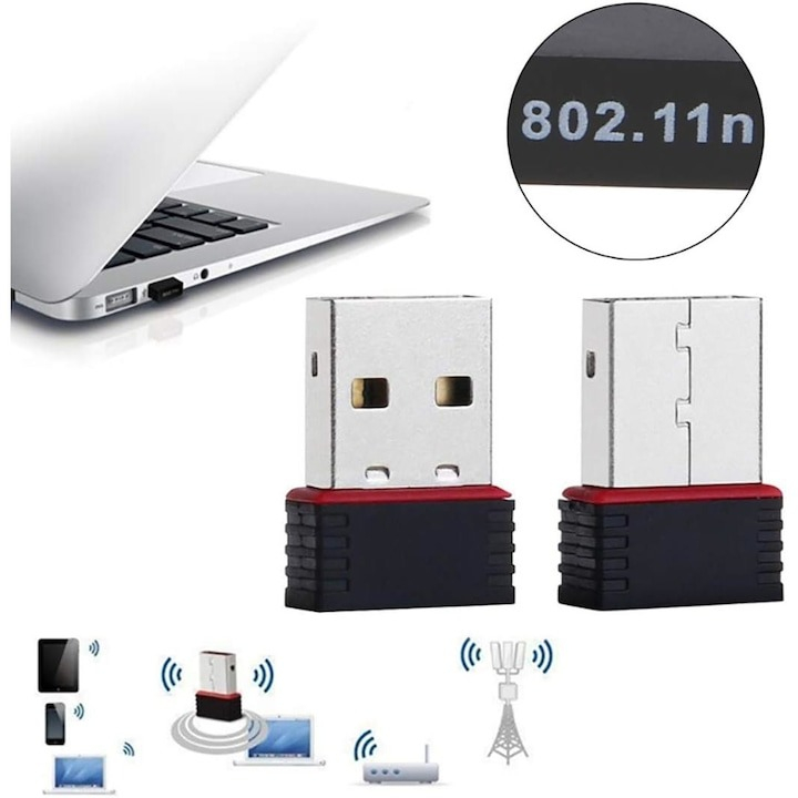 Mini adaptor USB Wireless, 150Mbps, multicolor [6]