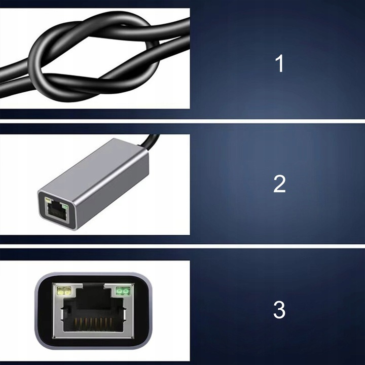 Adaptor Ethernet RJ45 la USB-C, indicator LED, 10/100/1000 Mbps, Plug&Play, aluminiu, pentru tableta, PC, laptop, argintiu [14]