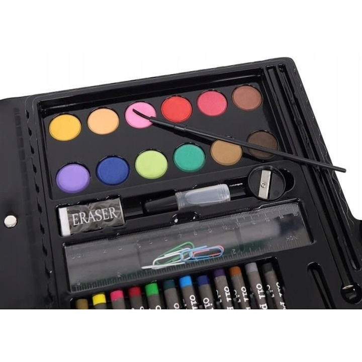 Set pictat si desen, 86 piese, gentuta depozitare tip valiza, 33.5 x 3.5 x 27 cm – complet, colorat si ideal pentru copii pasionati de arta [8]
