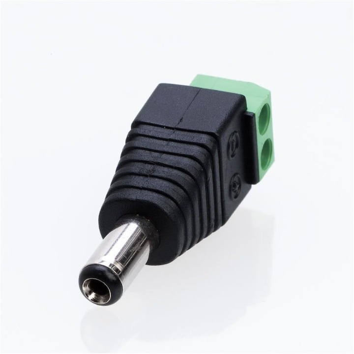 Mufa alimentare tata, prindere 2.1 x 5.5 mm, negru/verde [5]