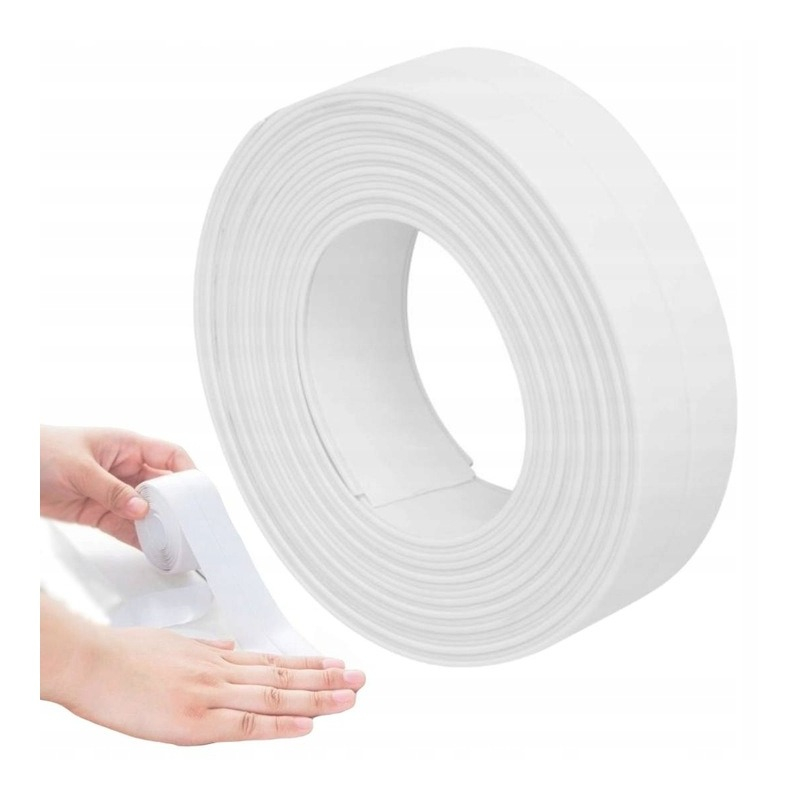 Banda adeziva pentru etansare, 3.2 m x 38 mm, impermeabila, antimucegai, pentru baie, bucatarie, alb [11]