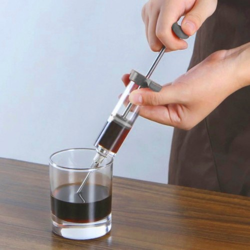 Seringa pentru injectare carne, 3 ace diferite, capacitate 50 ml, reutilizabila, gradata, plastic, otel inoxidabil, 7.7 x 23 x 3.5 cm, gri [3]