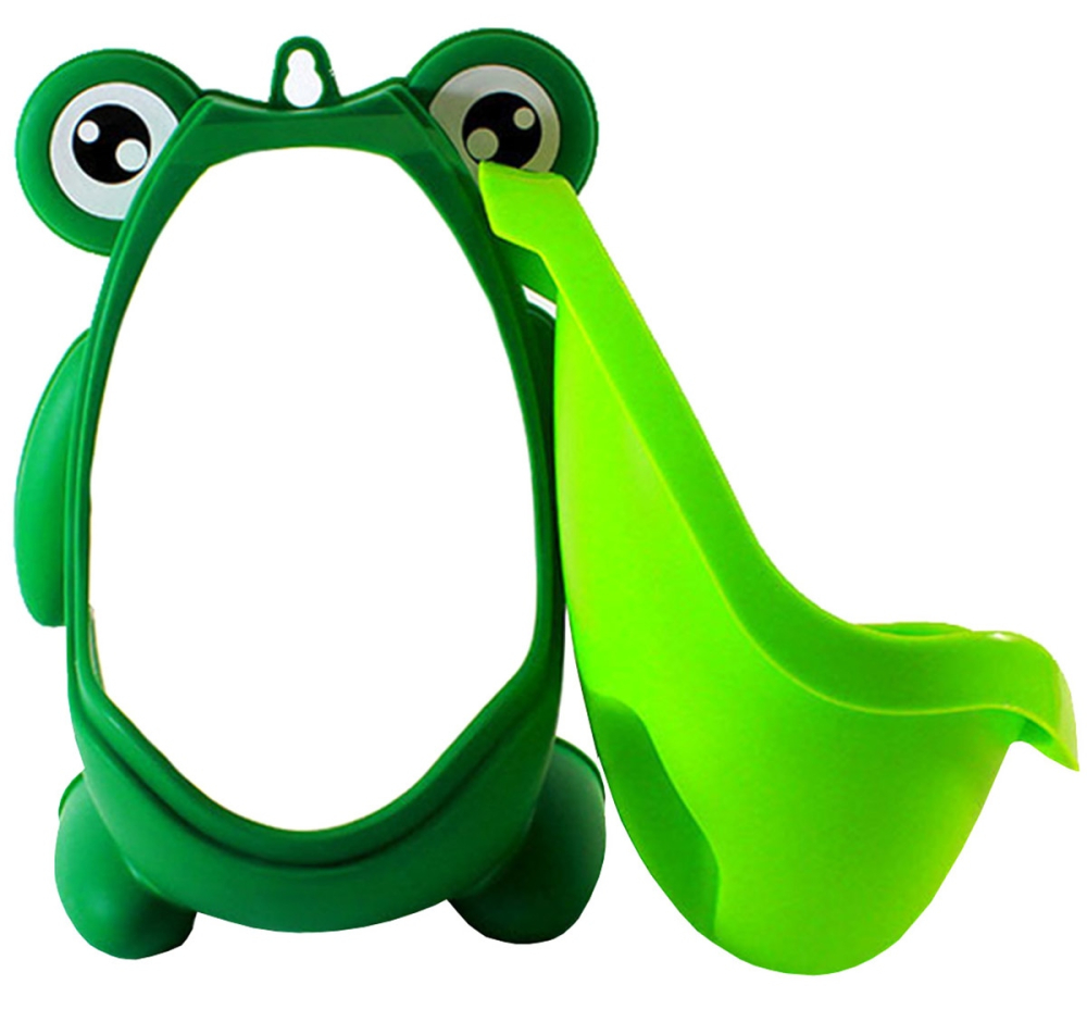 Olita tip pisoar, pentru copii, montare pe perete prin ventuze, plastic PP, model broasca, usor de curatat, 20.5 x 27.5 cm, verde [10]