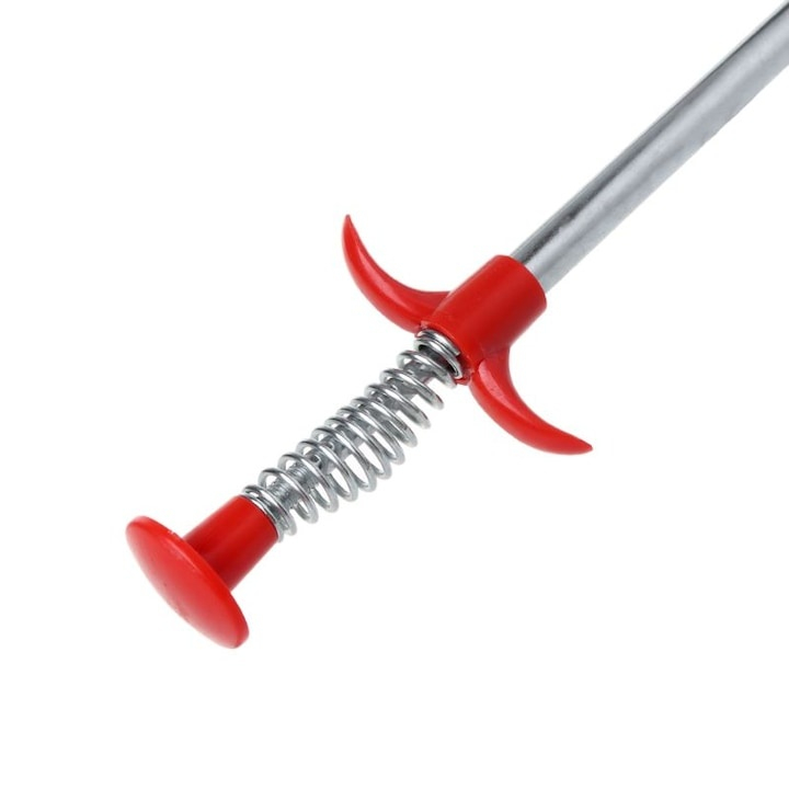 Sarpe pentru desfundat tevi, cu carlig, flexibil, metal/plastic, multifunctional, lungime 60 cm, rosu [4]