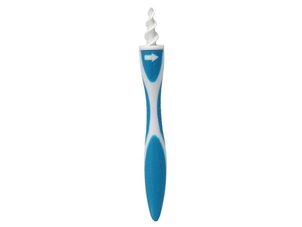 Dispozitiv pentru curatarea urechilor, 16 varfuri silicon, design spiralat, alb/albastru [6]