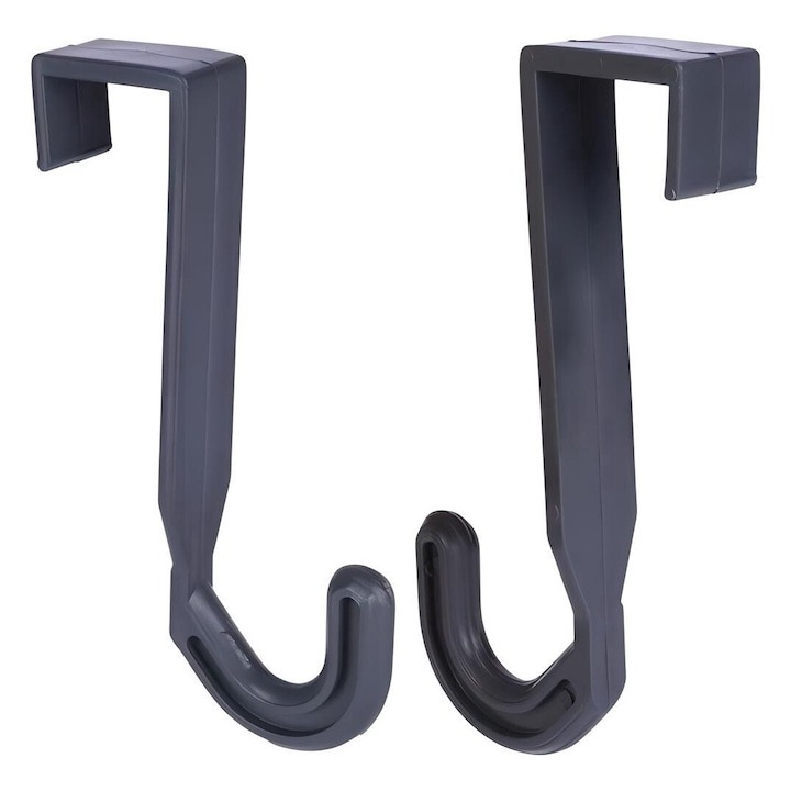 Set 5 cuiere pentru usa, plastic, haine, prosoape, genti, accesorii, negru [6]