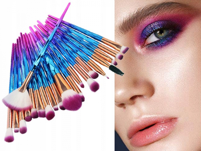 Set profesional 20 pensule de machiaj, multicolor cu design unic [5]