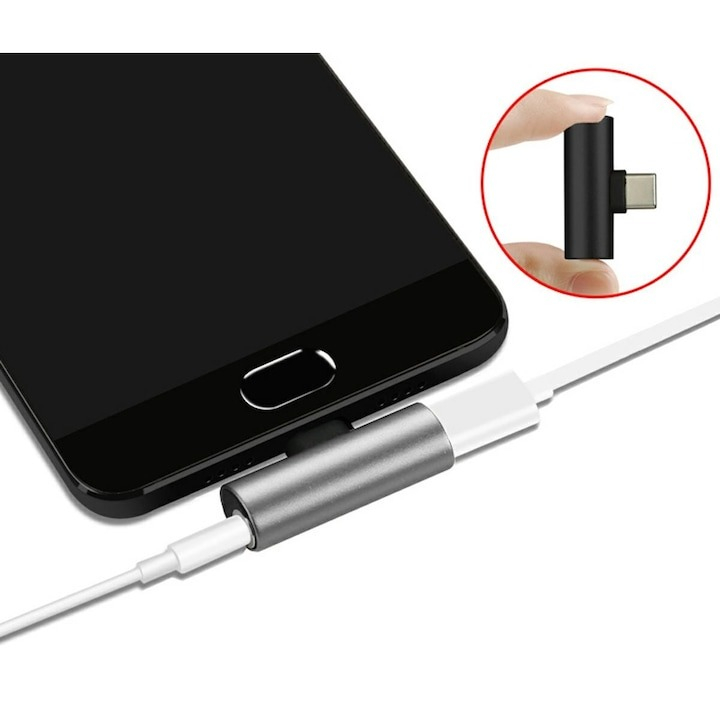 Adaptor audio USB Type-C la miniJack 3.5 mm, gri [3]