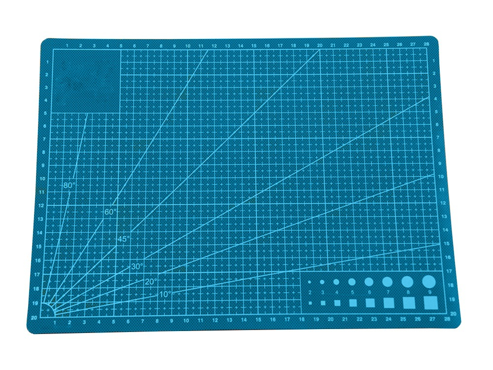 Placa pentru taiere precisa, modelare, fata-verso, cu auto-vindecare A4, 22 x 30 cm, scara clar vizibila, albastru [6]