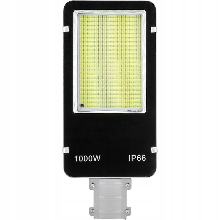 Lampa solara, putere 1000 W, 600 LED-uri, suport pentru perete, stalp, complet rezistenta la fenomene meteo (protectie IP66), telecomanda inclusa, negru [4]