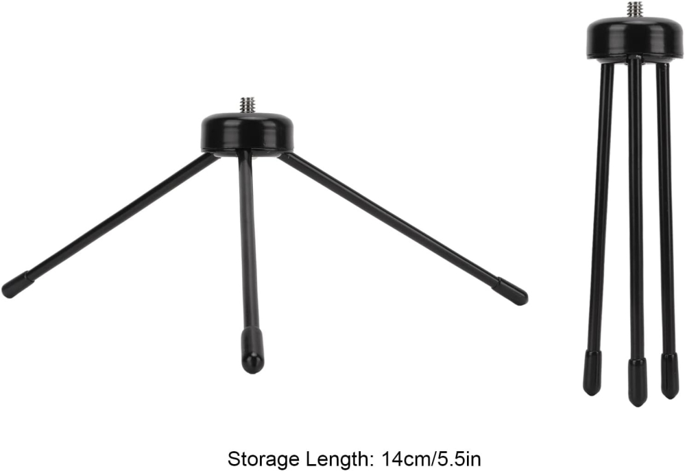 Mini trepied metalic, din aluminiu, cu suport de telefon extensibil, fixare cu filet 1/4 si prindere de 9 cm prin arc, 13.5 cm inaltime. [4]