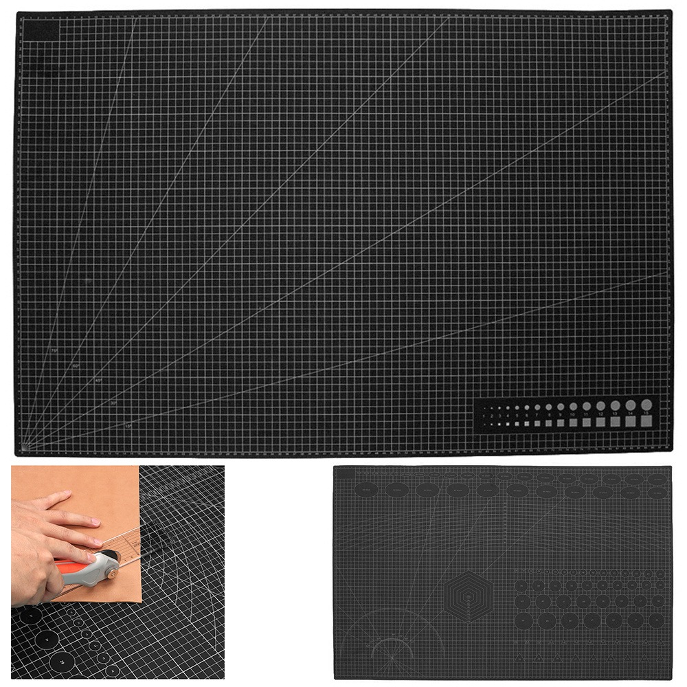 Placa pentru taiere precisa, modelare, fata-verso, cu auto-vindecare A1, 60 x 90 cm, scara clar vizibila, negru [8]