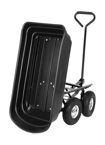 Carucior,roaba de gradina basculabil,capacitate maxima de incarcare 250 kg - Negru [6]