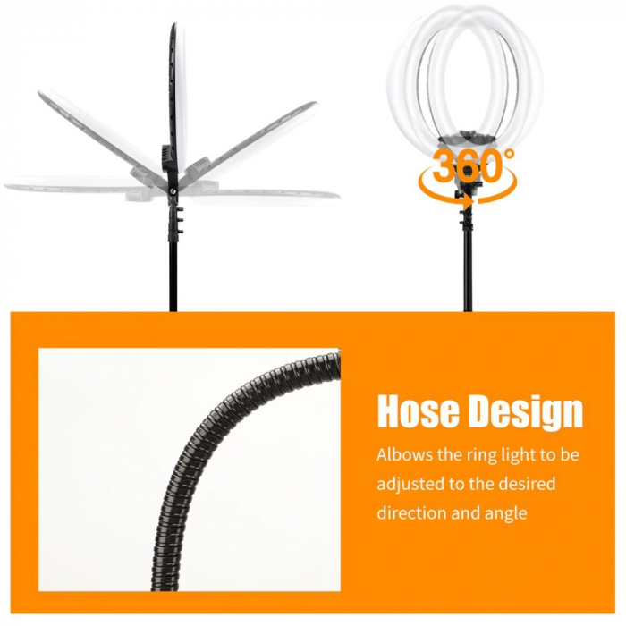 Lampa circulara profesionala LED 46 cm diametru,trepied 200 cm + geanta transport [4]