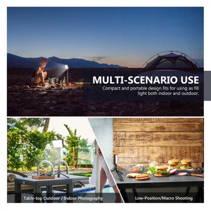 Kit 2 mini panouri Neewer,cu stativi reglabili 116 cm,8 filtre de culoare multicolore + incarcator priza 4x USB [6]