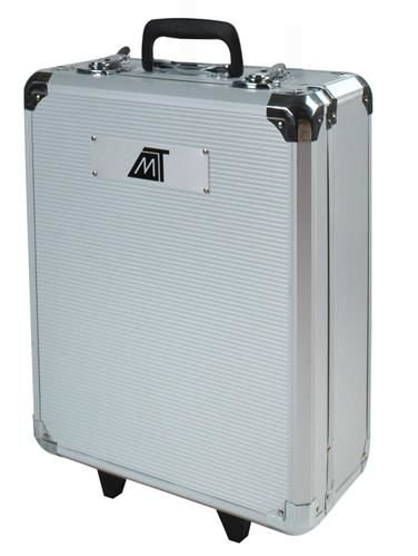 Trusa de scule din aluminiu, tip troler, usor de transportat cu 187 piese - Gri [2]