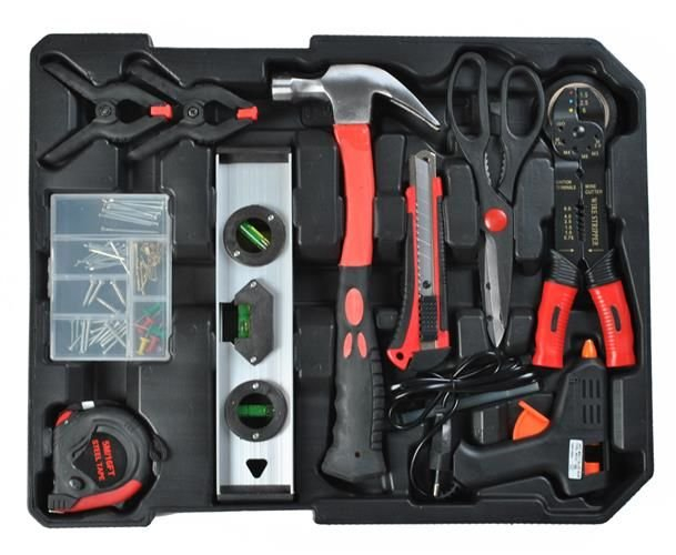Trusa de scule din aluminiu, tip troler, usor de transportat cu 187 piese - Gri [3]