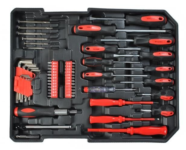 Trusa de scule din aluminiu, tip troler, usor de transportat cu 187 piese - Gri [5]