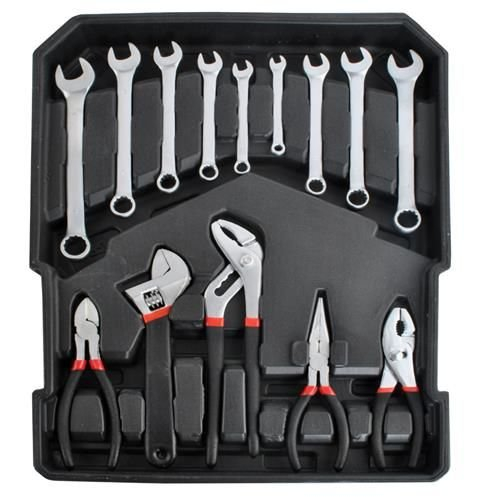 Trusa de scule din aluminiu, tip troler, usor de transportat cu 1000 piese - Gri [6]