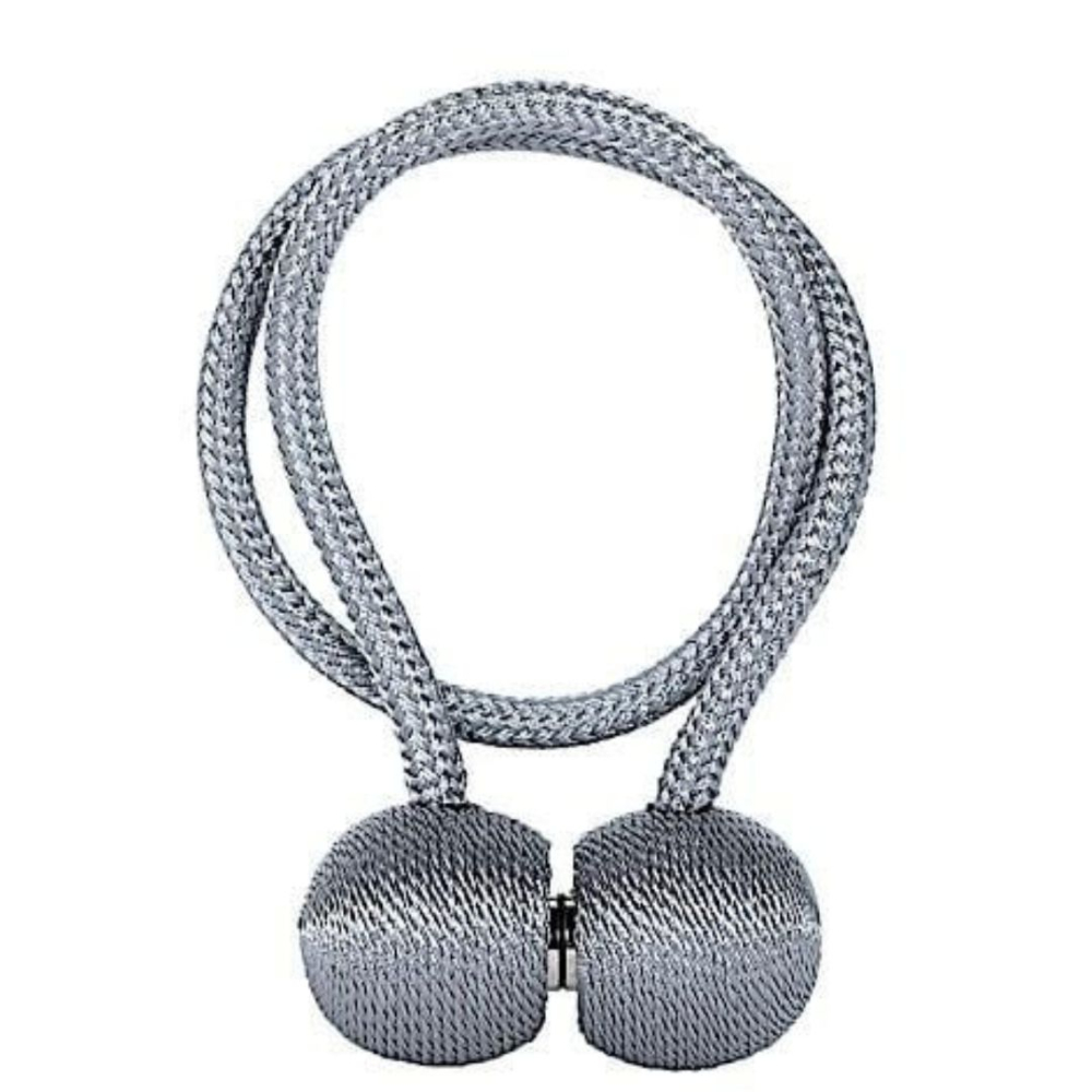 Accesoriu magnetic pentru perdele, snur textil impletit, 44 cm, gri antracit [10]