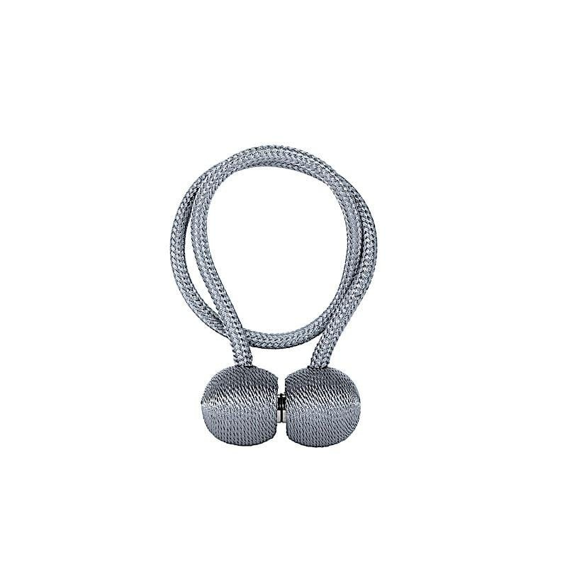 Accesoriu magnetic pentru perdele, snur textil impletit, 44 cm, gri antracit [7]