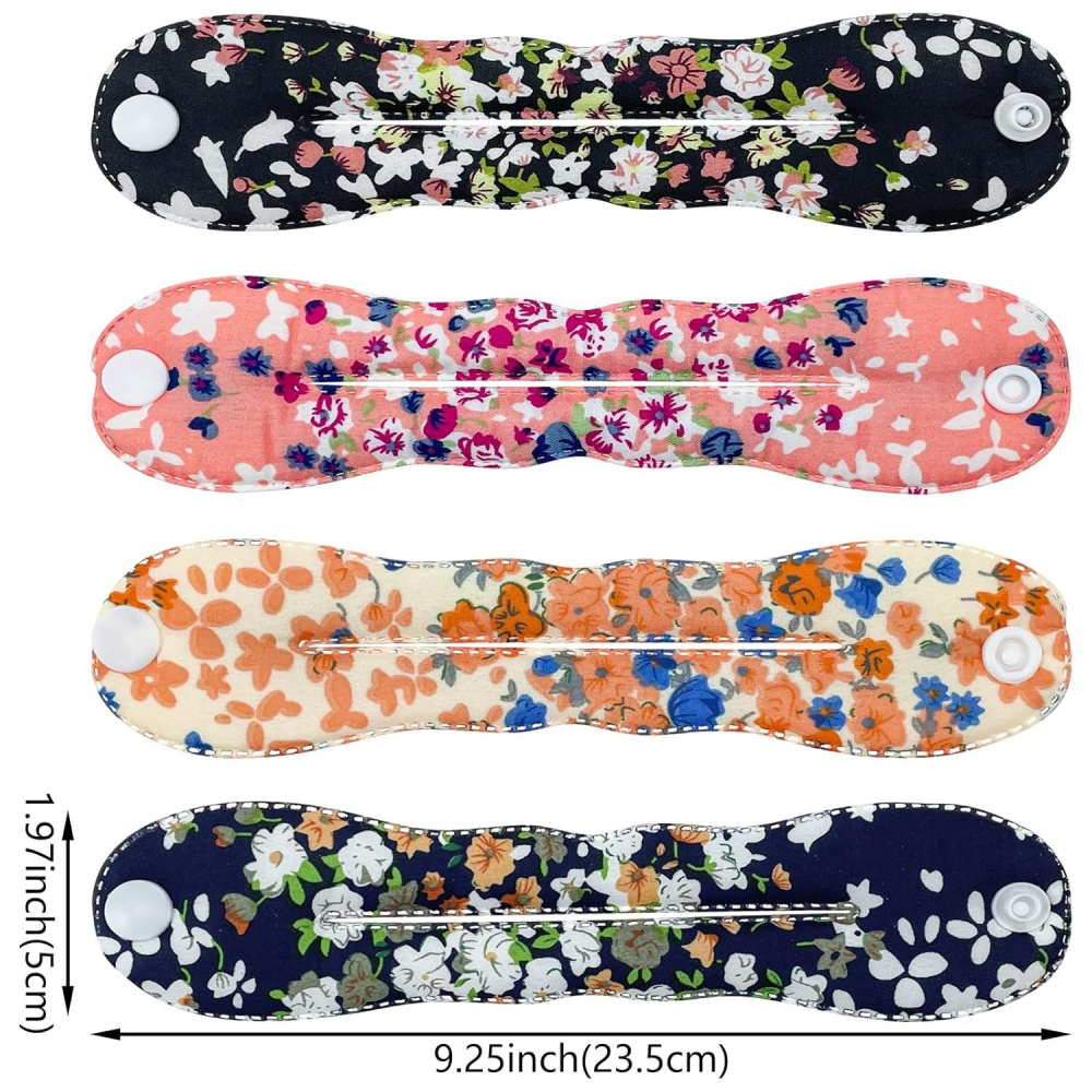 Accesoriu tip twister, pentru aranjarea parului in stil coc, 23 cm, model floral, albastru [7]