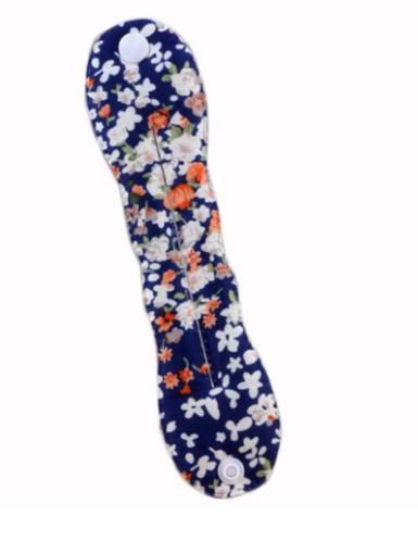 Accesoriu tip twister, pentru aranjarea parului in stil coc, 23 cm, model floral, albastru
