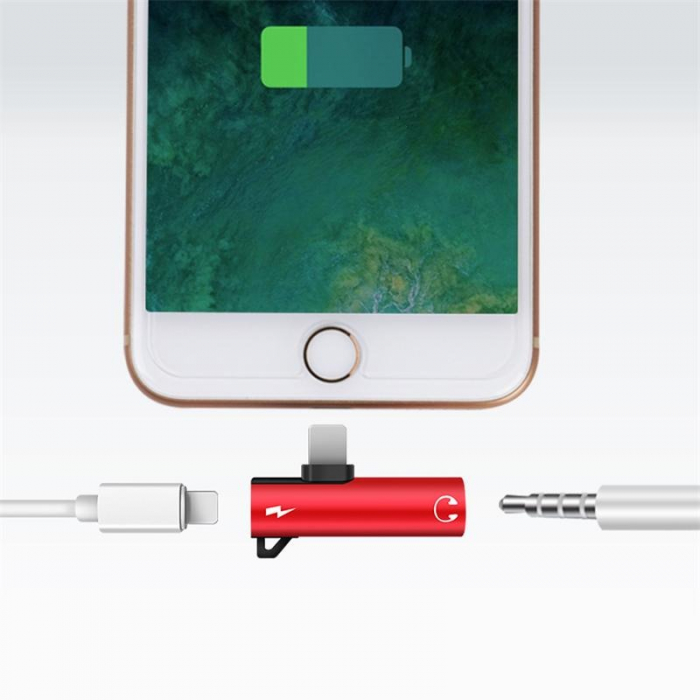 Adaptor 2in1, 2x USB C - Jack 3.5 mm cu breloc de prindere - Multicolor [3]