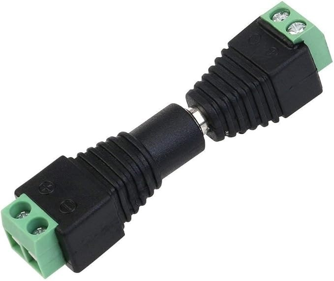 Adaptor alimentare CCTV DC 2.1/5.5 mm cu terminale cu surub, set 2 conectori mama si tata pentru camere supraveghere, DVR si alimentatoare 12V [7]