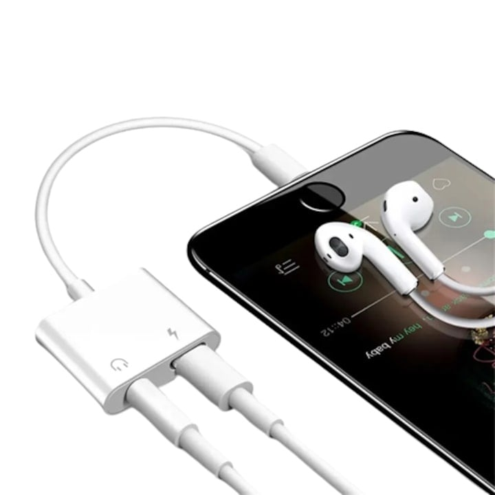 Adaptor audio USB-C la Jack 3.5 mm, compatibil universal, 11 cm, alb [3]